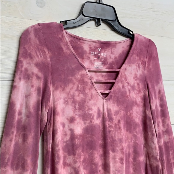 American Eagle Soft & Sexy T Pink/Tye Dye - Picture 6 of 7